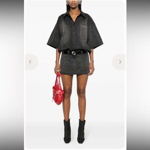 NWT $697 Alexander Wang Prestyled Mini Shirt Dress